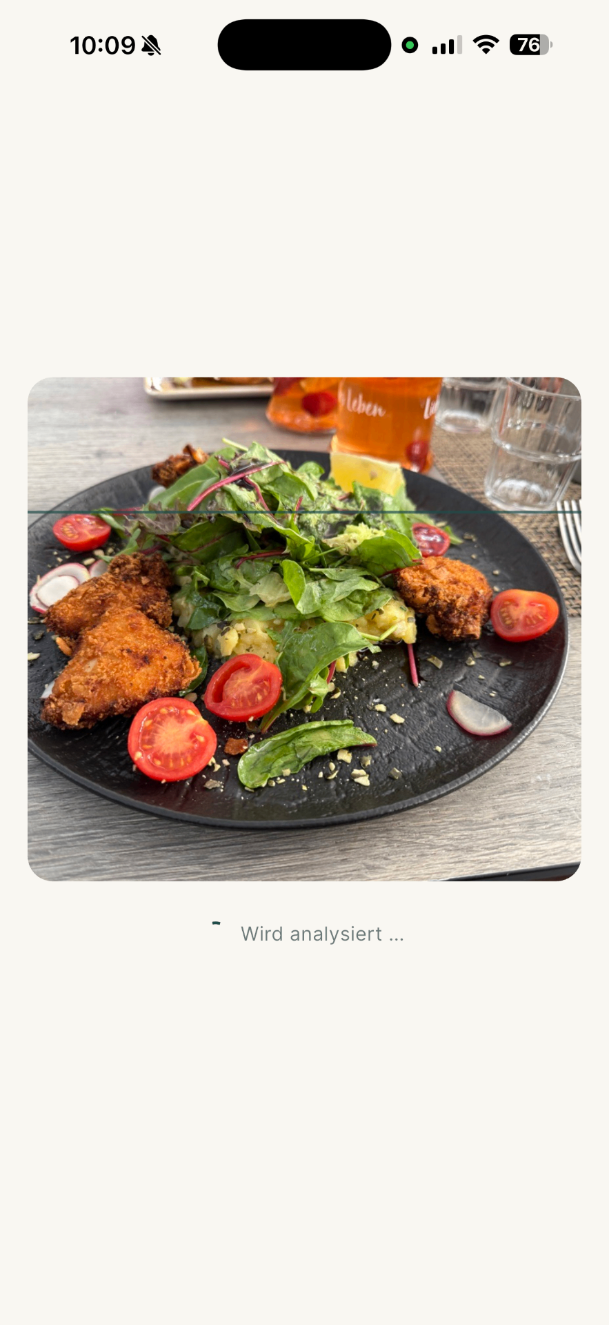 Glucido analysiert eine fotografierte Mahlzeit
